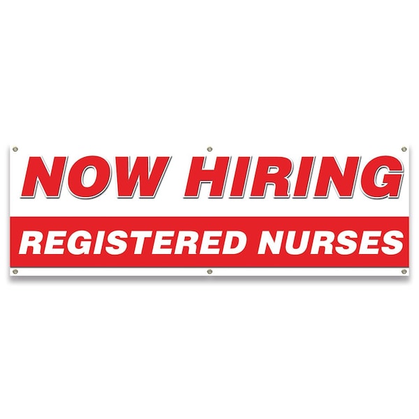 Now Hiring Registered Nurses Banner Apply Inside Accepting Application Single Sided